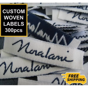 Etiquetas principales cosidas tejidas privadas hechas a medida para bolsas de ropa, etiquetas de cuello dobladas para bolsas de ropa, marca hecha de poliéster - Product Image 5