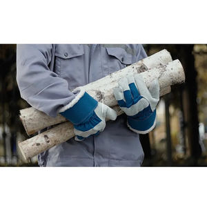 Gants de travail en cuir de vachette fendu bon marché ignifuges fonctions antidérapantes de protection des mains en hiver - Product Image 5