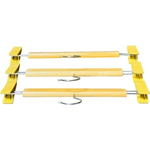 Wholesale Heavy Duty Wooden Pant Hanger with Plastic <b>Clips</b> Trouser Skirt Clothes Hanger Solid Wood Custom Logo Made in Vietnam - Product Image 4