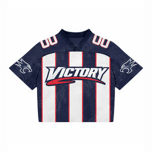 Camiseta de malla personalizada con estampado digital 2026 para hombre, talla grande, estilo jersey de fútbol, cuello en V, manga corta, informal, para verano - Product Image 3