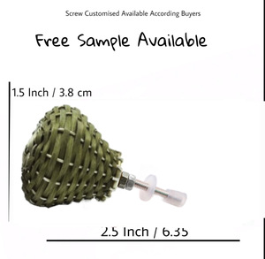 Tiradores de cajón de armario de Metal tejido de bambú moderno, tirador de puerta de cerámica y Pomo para cocina, dormitorio, armario y sala de estar - Product Image 3