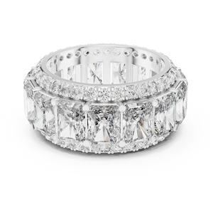 12,51 quilates corte radiante 14KT oro blanco laboratorio cultivado CVDHPHT diamante eternidad anillo único círculo completo diseño boda joyería personalizada - Product Image 1