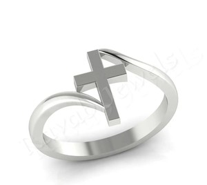 2025 superventas 18K chapado en oro amarillo banda 925 Cruz de plata esterlina anillo liso venta al por mayor regalo de joyería de Navidad para mujeres - Product Image 1