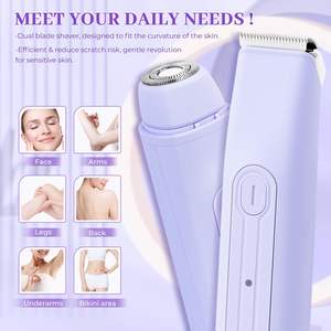 Depiladora Eléctrica 2 en 1 Recargable por USB C para Mujer, Depiladora Íntima Impermeable para Rostro, Brazos y Cuerpo - Product Image 3