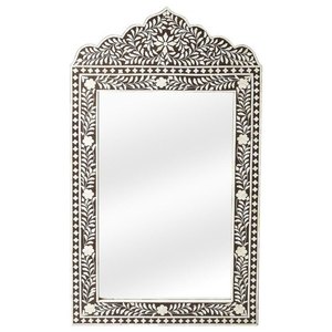 Accessoires de décoration de la maison miroir mural incrusté d'os maison salon cadre de miroir en métal incrustation d'os fini - Product Image 4