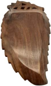 Bandejas de madera para frutas secas Sheesham Buff de grado alimenticio tallado a mano por un artesano galardonado (en forma de hoja, 12,5x6 pulgadas) - Product Image 5