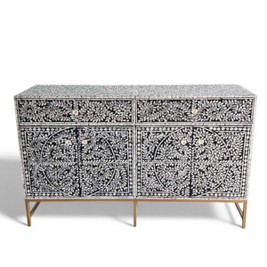 Mueble de Almacenamiento Artesanal con Incrustaciones de Nácar Premium para Espacios de Estar - Product Image 1