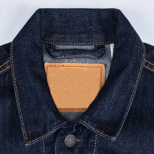 Chaqueta vaquera azul de estilo callejero para hombre, parche de cuello único, logotipo frontal, aspecto de piloto de bombardero, prendas de vestir informales para motocicleta, ropa - Product Image 4