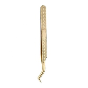 Pince à épiler professionnelle sur mesure, nouvelle fabrication, design optimal, double courbure, volume accru, en acier inoxydable pour cils - Product Image 6