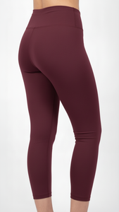 Leggings Deportivos de Cintura Alta Color Vino Tinto para Mujer, Pantalones de Yoga de Compresión Personalizados OEM, Ropa Deportiva - Product Image 2