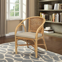 Fauteuil en rotin Abyan à succès, design capitonné, modulaire, qualité supérieure, siège confortable, style moderne pour chambre et salle à manger