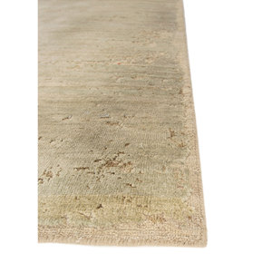 Alfombra Entropy Esh-316 verde anudada a mano de lana y seda afgana, de color liso, rectangular, para pasillo, hogar, coche, hecha a mano, de viscosa, para sala de estar - Product Image 4