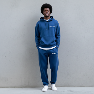 Survêtements de sport tendance et personnalisés de qualité supérieure, 100% coton, pour hommes, imprimés unis, streetwear, respirants, surdimensionnés, deux pièces - Product Image 1