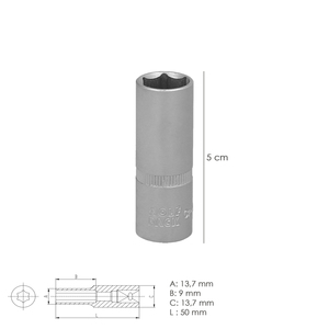 Chiave a Bussola Esagonale Lunga da 1/4 di Pollice, 10 mm. - Product Image 2