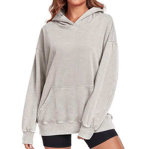 เสื้อฮู้ดแขนยาวสำหรับผู้หญิงเสื้อฮู้ดผ้าซักกรดสำหรับผู้หญิงน้ำหนักเบาออกแบบโลโก้ได้ตามต้องการ - Product Image 4