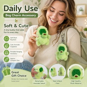 Jouets en peluche avocat mignons, poupées animaux en peluche, capybara vibrant avec corde à tirer, jouets pour enfants, pendentifs porte-clés - Product Image 3