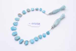 Natural Turquoise Loose Beads Blue Genuine Gemstone Strands Faceted Smooth Cut Handmade Necklace <b>Bracelet</b> Jewelry Flower Shape - Product Image 6