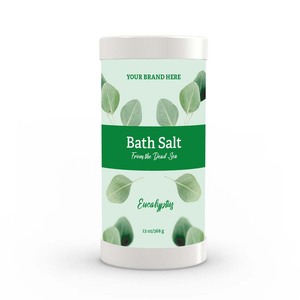 Private Label USA Made Dead Sea Bath <b>Salts</b> <b>Shaker</b> Eucalyptus Bamboo Honey Fusion Skin Nourishing Revitalizing Bath Enhancer for - Product Image 1