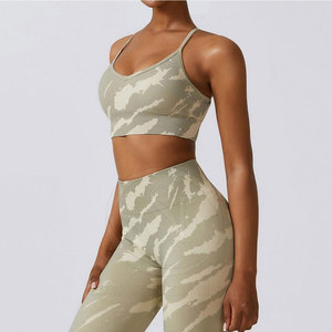 Ensembles de yoga taille haute pour femmes Shorts de fitness à séchage rapide imprimés personnalisés Fermeture à la taille élastique Vente en gros solide de haute qualité - Product Image 4