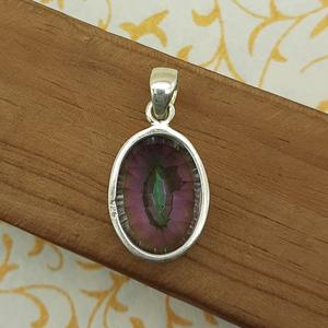 จี้พลอยโทแพซเจียระไนสีเงิน925พร้อมด้วยเพชรที่สง่างามไม่ซ้ำใครดีไซน์เครื่องประดับอัญมณีมีเสน่ห์พราว - Product Image 5