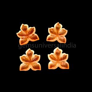 Perles de pierres précieuses sculptées en forme de fleur de pierre de lune de pêche naturelle, breloques de 18x20 mm, breloques en pierre, perles de sculpture en cristal pour la fabrication de bijoux - Product Image 5