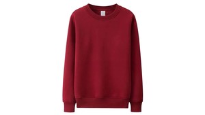 Sudadera informal con cuello redondo acanalado para mujer OEM, sudadera holgada en blanco de manga larga de algodón orgánico 100% para mujer - Product Image 5