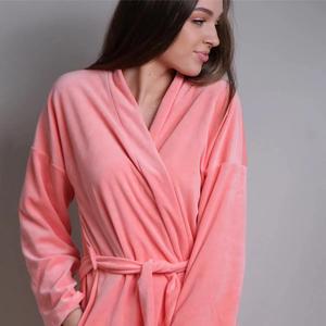 Thicken Flannel <b>Long</b> Robe Nightwear Printed Shawl Collar Bathrobes <b>Women</b> Autumn <b>Winter</b> Coral Fleece Bathrobe - Product Image 3