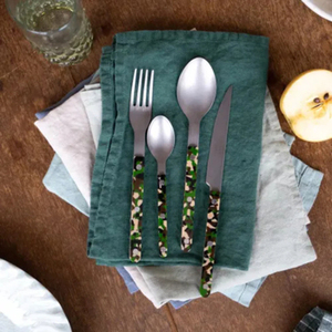 Ensemble de couverts en acier inoxydable poli miroir avec poignée en os Parfait pour les accessoires de salle à manger et de mariage élégants - Product Image 2