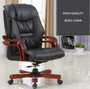 Chaise de bureau ergonomique haut de gamme, siège de direction moderne en cuir PU de luxe, dossier haut, pivotante, base en acier robuste - Product Image 2