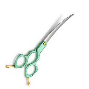 Ciseaux de toilettage pour animaux de compagnie à poignée fantaisie Lames tranchantes incurvées Ciseaux pour droitier Ciseaux de toilettage pour cheveux (7.0 ") - Product Image 2