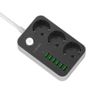 Оптовая продажа LDNIO SE3631 EU PLUG 3 розетка + 6 USB зарядных портов розетка для настольного зарядного устройства с удлинителем 1,6 м