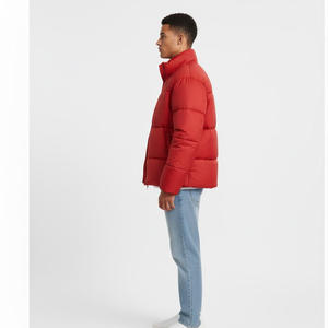 <b>Men</b> Streetwear <b>Canvas</b> Puffer <b>Jacket</b> Winter Warm Lightweight Quilted Hooded Breathable Outerwear Comfortable Windproof Front - Product Image 4