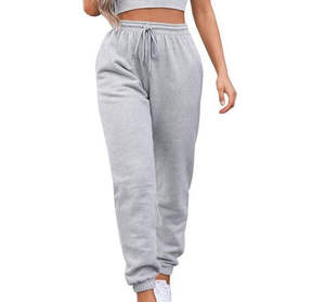 Pantalon de jogging ample à taille haute avec cordon de serrage en toile pour femmes, vêtements de sport - Product Image 2