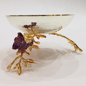 Soporte de chocolate de calidad avanzada en forma redonda con soporte de chocolate pulido dorado para servir chocolate y servir postres - Product Image 5