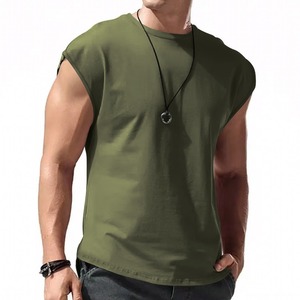T-shirt d'été sans manches pour hommes, gilet en tricot de couleur unie, décontracté, ample, T-shirt pour hommes, livraison DDP - Product Image 6