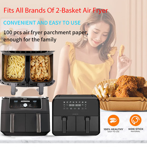 Revêtement en papier jetable pour friteuse rectangulaire Compatible avec <span class=keywords><strong>Ninja</strong></span> <span class=keywords><strong>foodi</strong></span> Dual Air Fryer Toaster Oven - Product Image 5