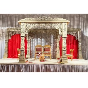Mariage hindou Bollywood thème Mandap meilleur mariage doré ensemble de Mandap scène Portable en Fiber pour mariages à Destination exportations DST UK - Product Image 1