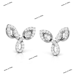 Pendientes de Plata de Ley 925 con Diseño de Hoja Caída, Adornados con Diamantes de Moissanita en Forma de Pera, Estilo Floral Elegante y Lujoso - Product Image 3