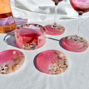 Dessous de verre artistiques en résine qui servent d'art mural pour une solution de décoration polyvalente ensemble de 4 avec des matériaux et une qualité extra premium - Product Image 6