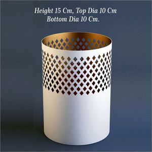 Bougeoir votif rond en métal de fer décoratif pour la maison bougeoir de conception moderne de couleur d'or blanc pour la décoration de table - Product Image 3