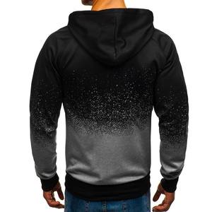 OEM Custom Logo Embroidery Printed <b>Men's</b> Gradient Top Hooded <b>Sweatshirt</b> Zipper for Autumn Winter Hot Sale Printing <b>Sweatshirt</b> - Product Image 3