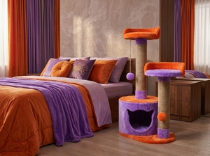 Torre y Árbol para Gatos Elite Sunset Palace Classic de Yute con 3 Niveles, Empaquetado en Cartón Ecológico para Uso en Interiores - Product Image 2