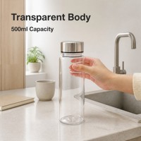 Bouteille d'eau Tritan 0,5 L personnalisable avec logo, sans BPA, anti-fuite, à boire directement, avec couvercle, compatible lave-vaisselle, pour usine et vente en gros