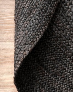 Tapis en jute marocain de haute qualité fait à la main tapis abstrait en coton de jute noir tapis en jute rouge pour ensembles de salon paillasson en peluche - Product Image 2