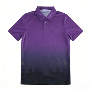 Nouvelle arrivée : Polo homme premium à manches courtes, dégradé ombré, ourlet géométrique, anti-humidité, léger, pour les occasions décontractées en extérieur - Product Image 1
