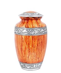 Urna de cremación grabada en plata floral para cenizas humanas Urna funeraria para adultos Urna funeraria grande hecha a mano para cenizas humanas Marrón claro - Product Image 6