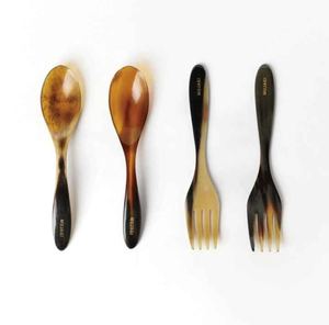 Cuchara de cuerno de vaca natural hecha a mano Utensilios de vajilla sostenibles Cubiertos Cucharas de cuerno de búfalo - Product Image 3