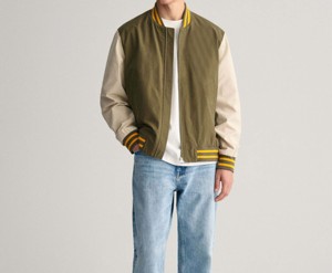 Haute qualité 100% coton polaire col montant avant Varsity veste Durable respirant coupe-vent pour hommes décontracté activités de plein air - Product Image 1