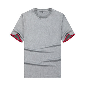 เสื้อยืดผู้ชาย คอตตอน 100% 220gsm สีเทา คอกลม ยูนิเซ็กซ์ ปรับแต่งได้  เสื้อยืดเปล่าเรียบง่าย ทรงโอเวอร์ไซส์ เสื้อยืดผู้ชายใส่สบายๆ สำหรับฤดูร้อน - Product Image 1