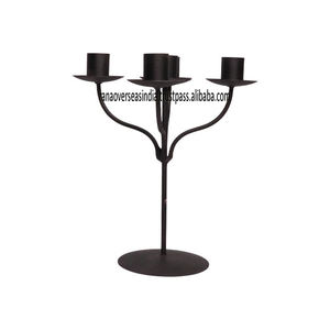 Bougeoir en fer de couleur noire à 5 bras de luxe haut de gamme à forte demande candélabres décoratifs élégants pour salon et table à manger - Product Image 1